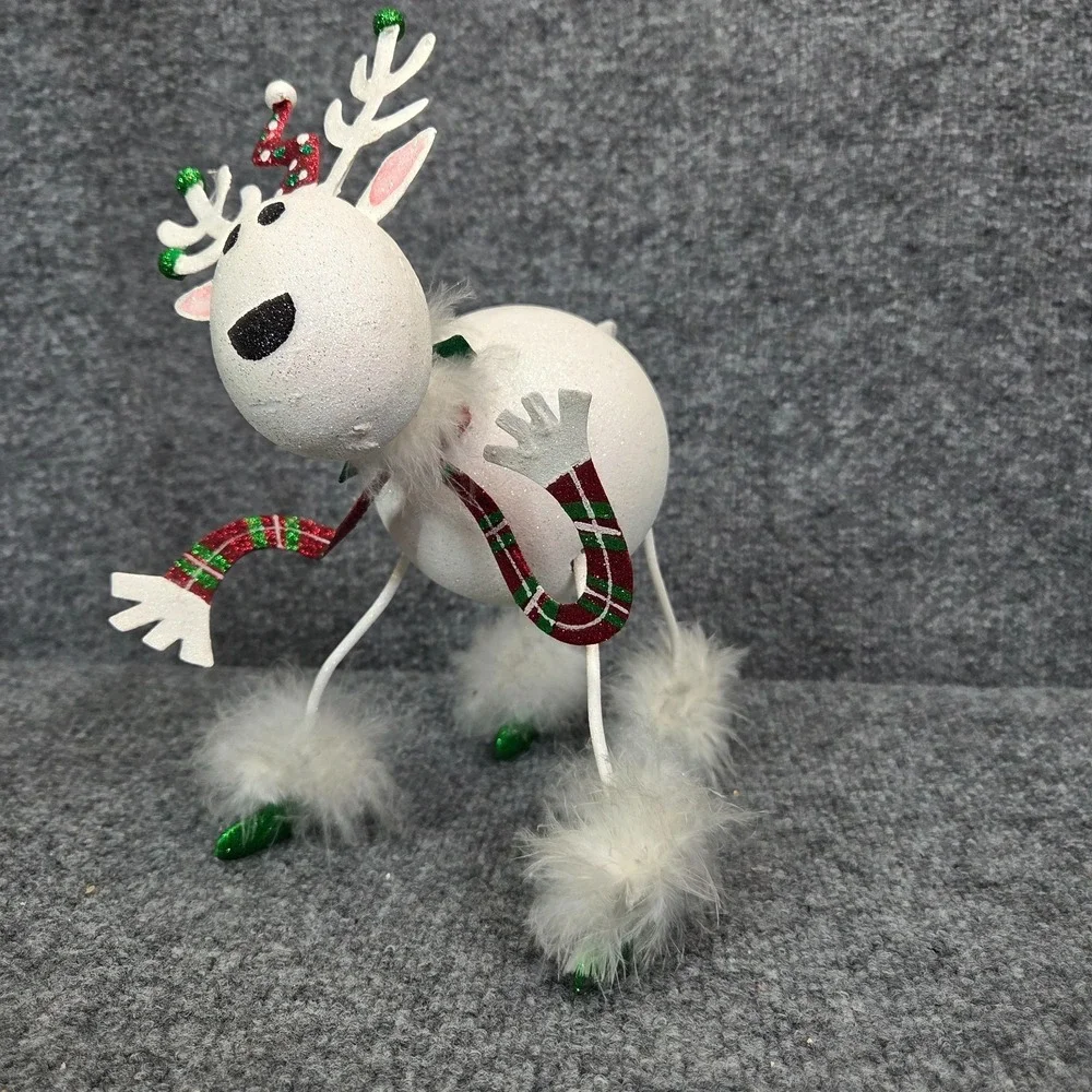 Pier One Imports Decor Christmas Retired Snowball Glitter Reindeer 10